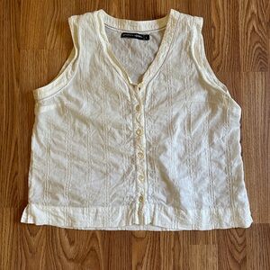 Gudrun Sjoden Button Up Blouse size L in white